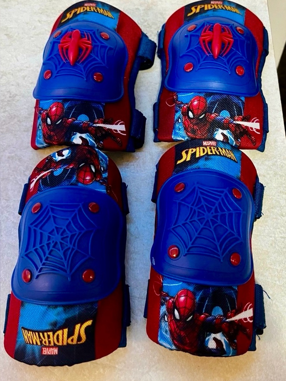 Marvel Spider-Man Kids Knee and Elbow Pad Set in Blue and Red